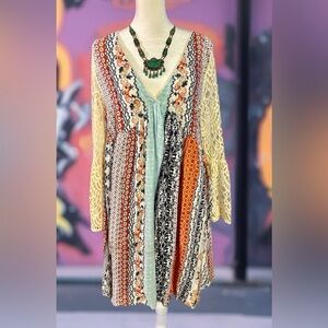 Kori Cream and Orange Bell Sleeve Sundress